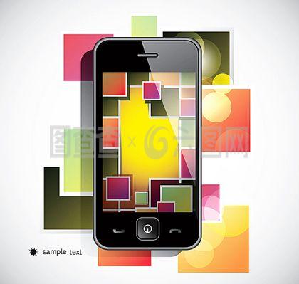 手機(jī)和方塊光斑